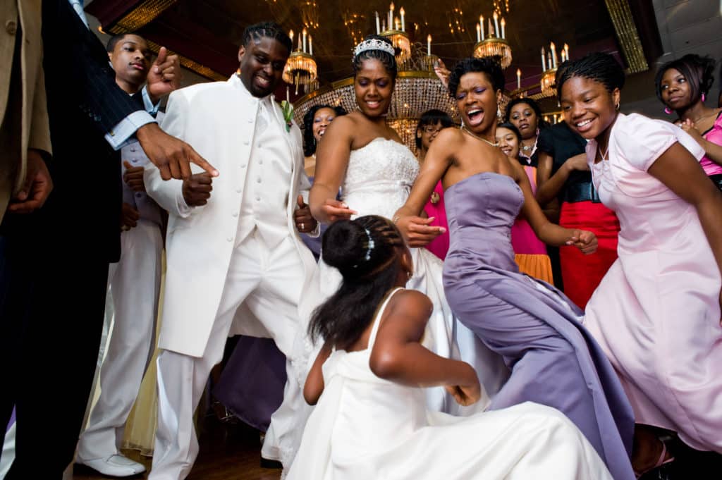 fun dancing moment at a wedding in the Boston MA area