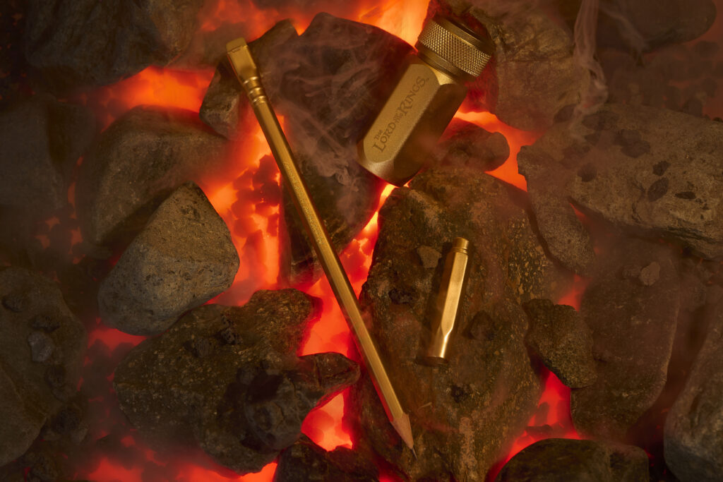 Gorgeous gold pencil, sharpener and point guard by Blackwing x Lord of the Rings.